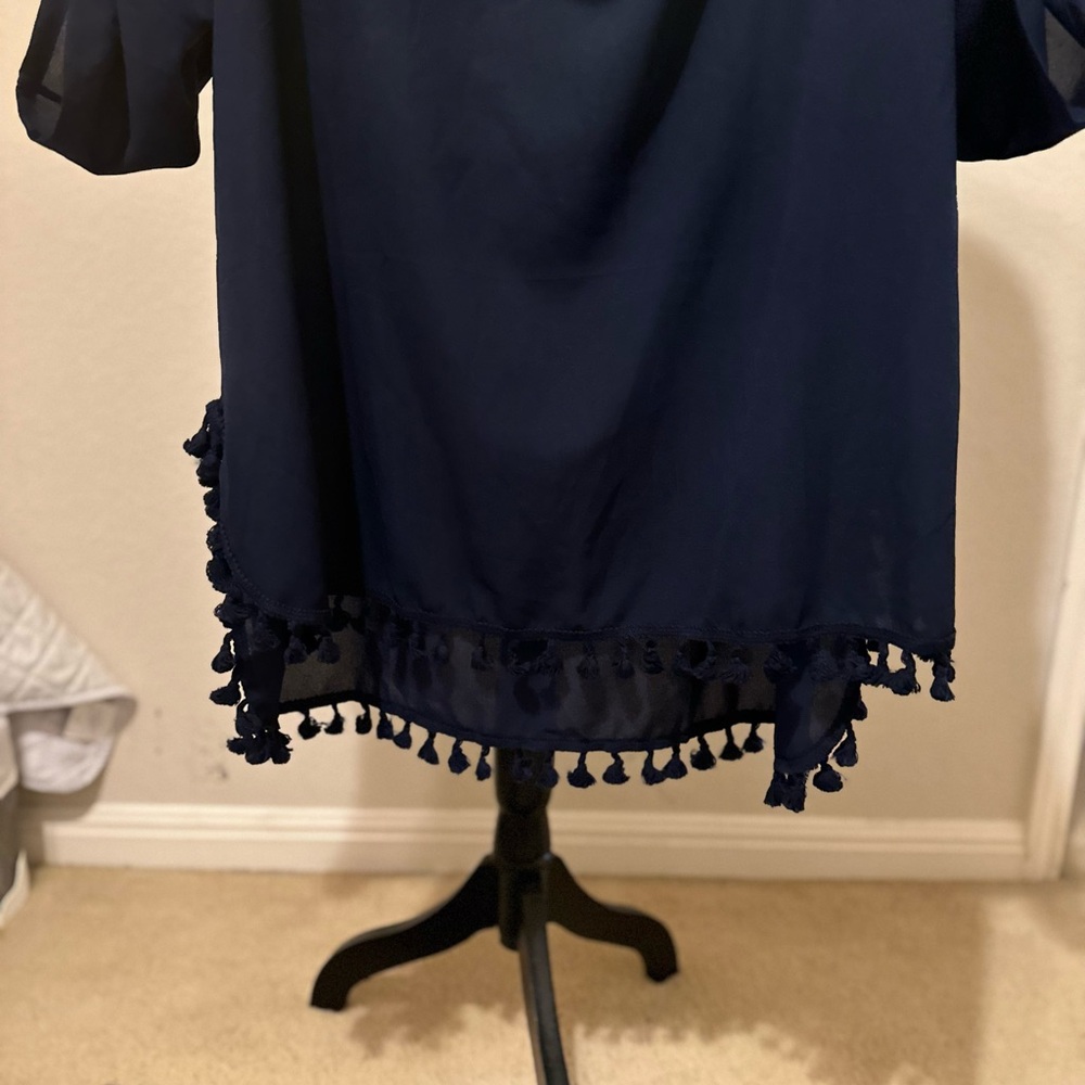 Yincro Womens Swimsuit Coverup Bathing Suit Beach Dress with Tassel Sz 2 XL - Picture 4 of 12